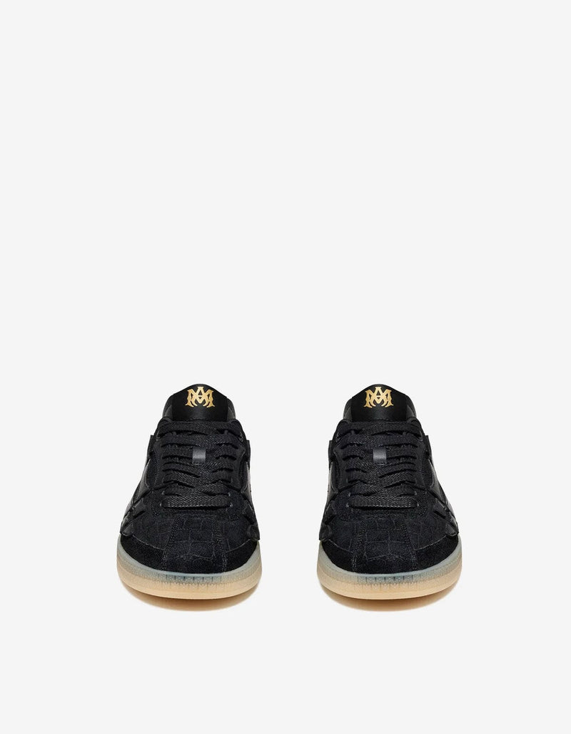 Amiri Black Croc Debossed Pacific Bones Trainers AMFOSR1177 001
