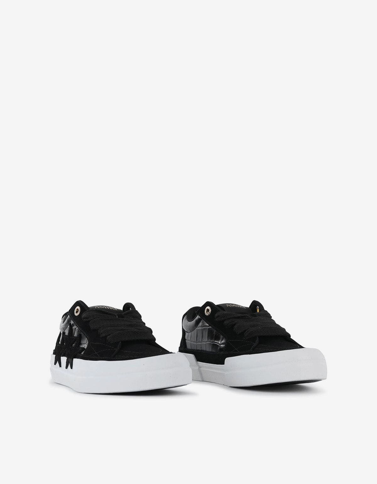 新品24-25NOVEMBER ARTISVE152cm Amiri Black Croc-Debossed Sunset Skate Trainers | Leather Low-Top