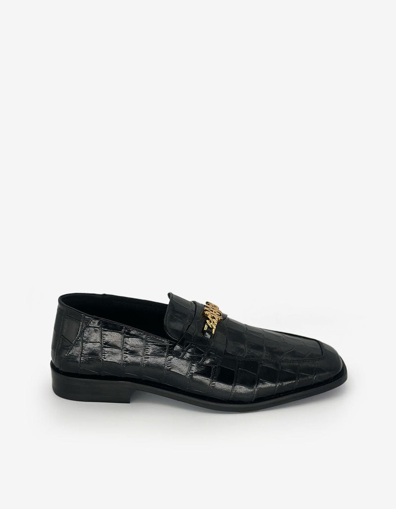 Amiri Black Croc MA Loafers AMFOLR1031 001