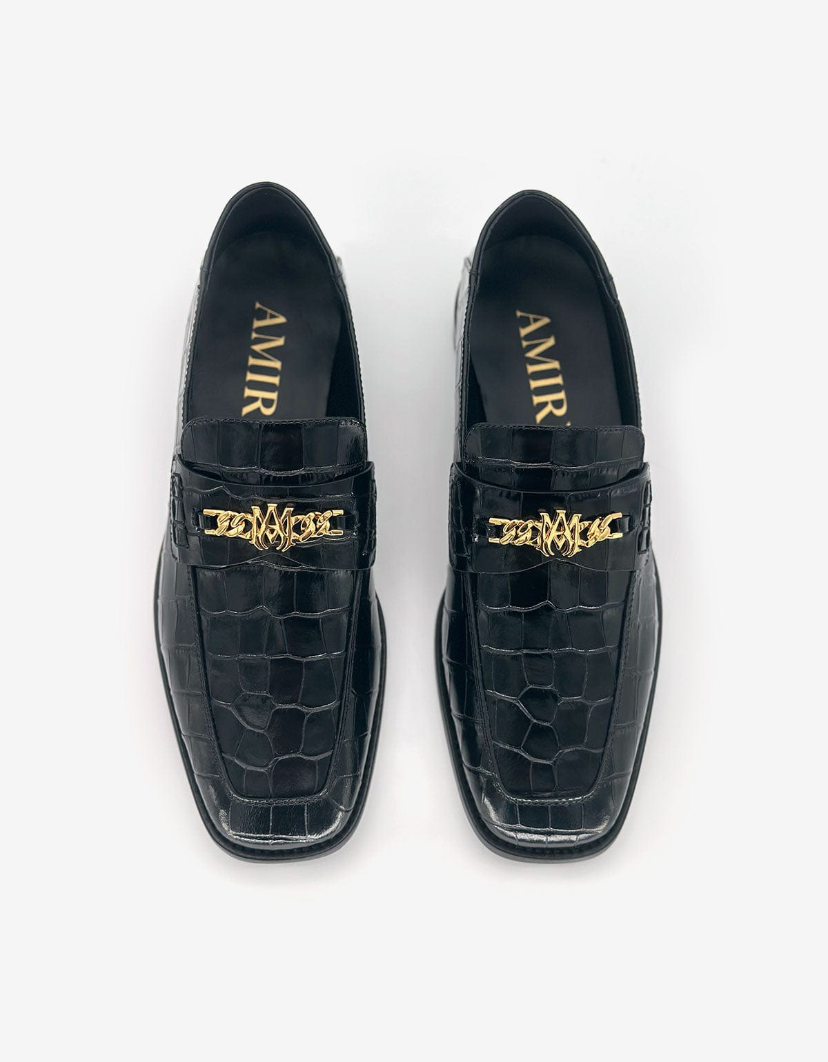 Amiri Black Croc MA Loafers AMFOLR1031 001