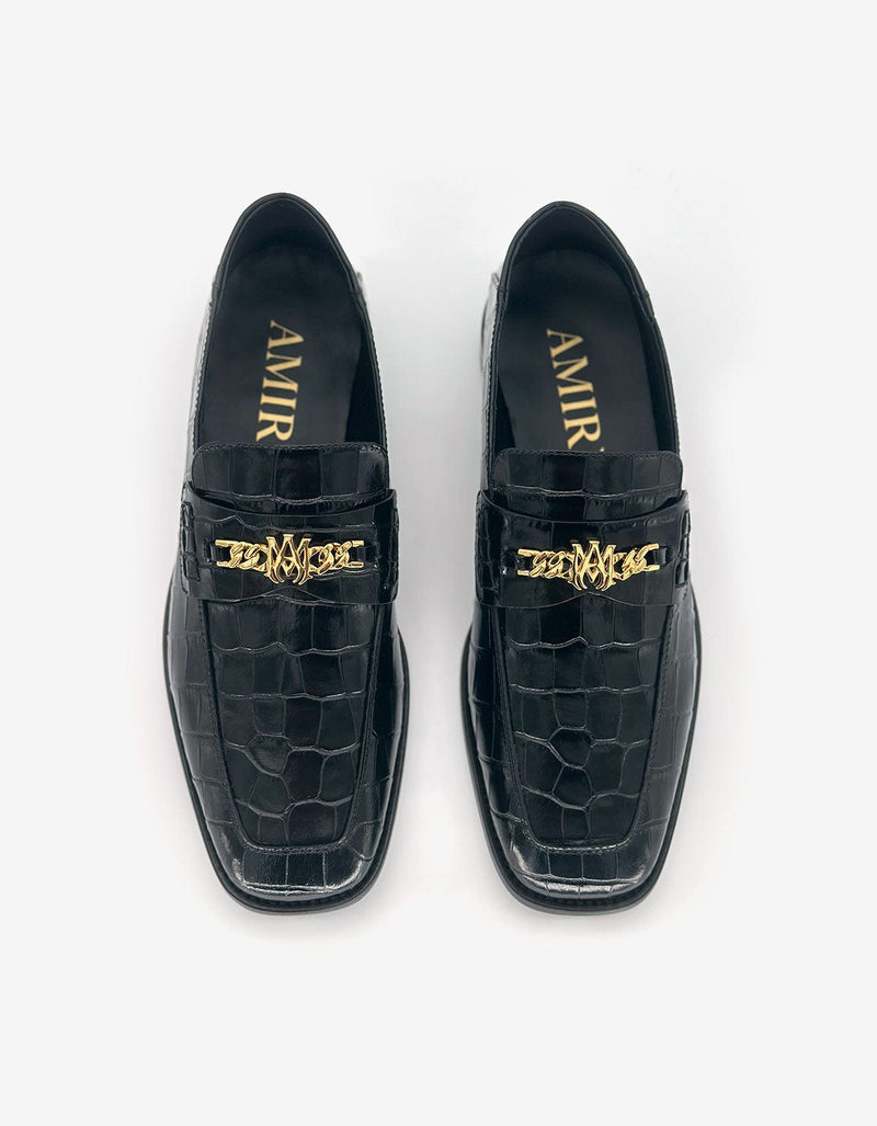 Amiri Black Croc MA Loafers AMFOLR1031 001