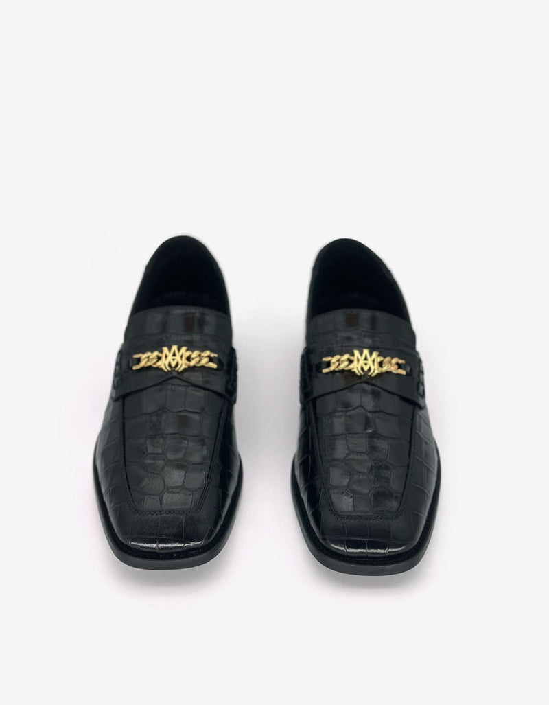 Amiri Black Croc MA Loafers AMFOLR1031 001