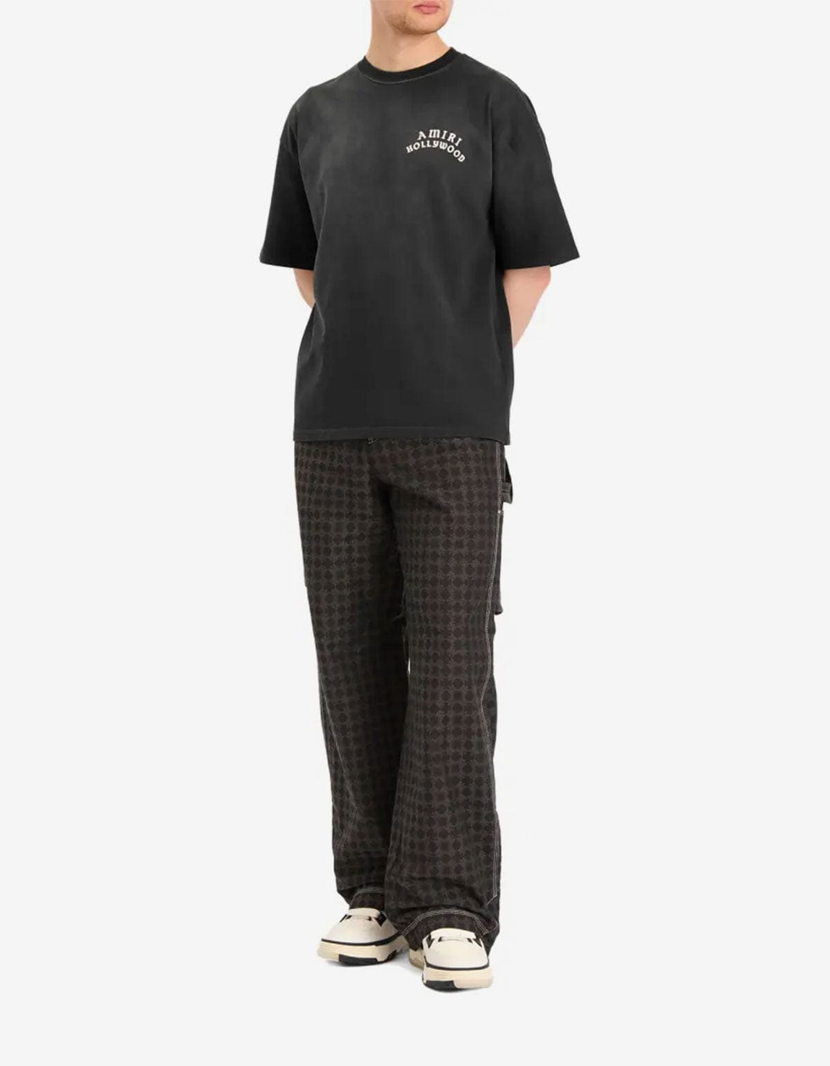 Amiri Black MA Quad Work Pants | Cotton-Linen Wide Leg | Pre-Fall