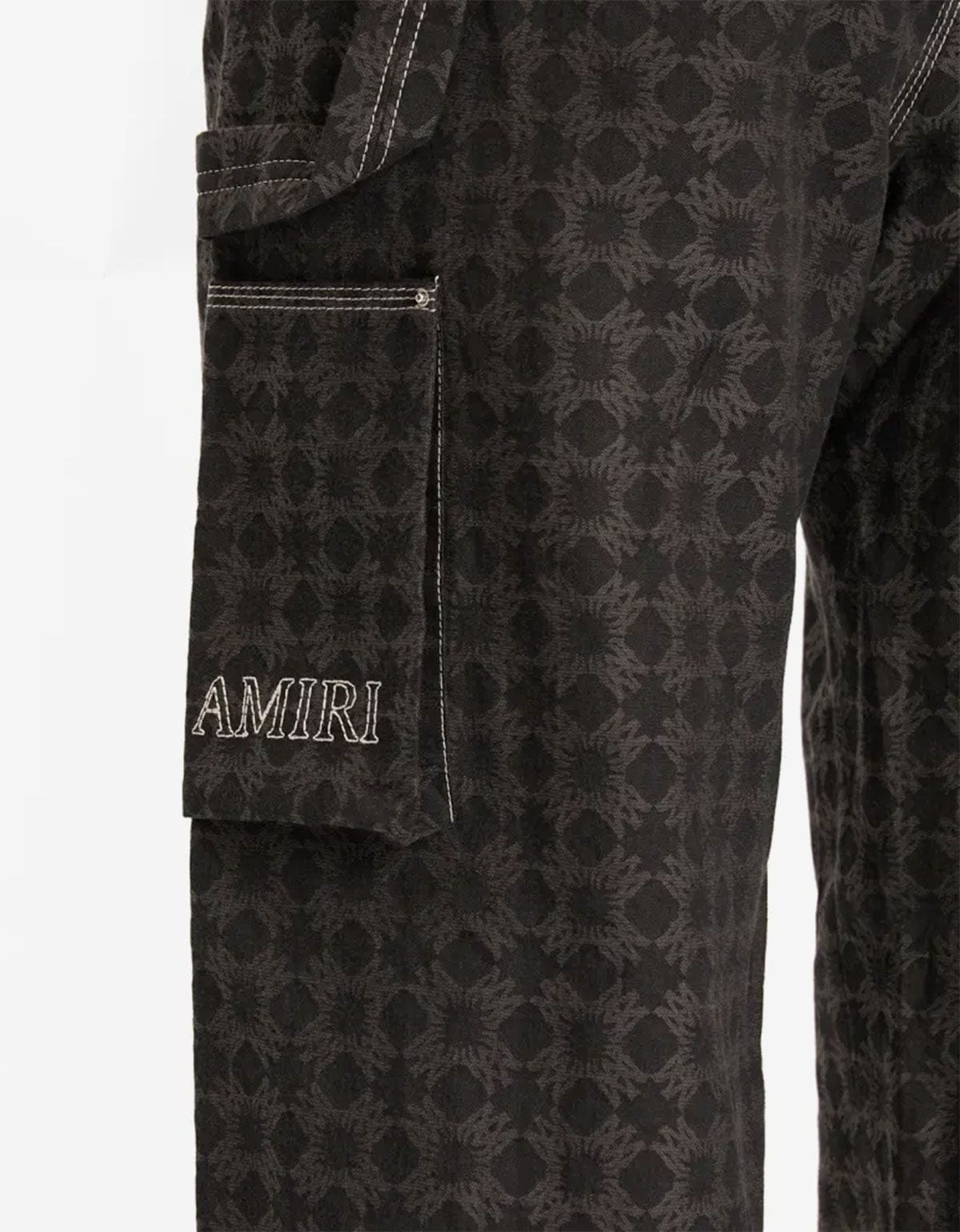Amiri Black MA Quad Work Pants | Cotton-Linen Wide Leg | Pre-Fall