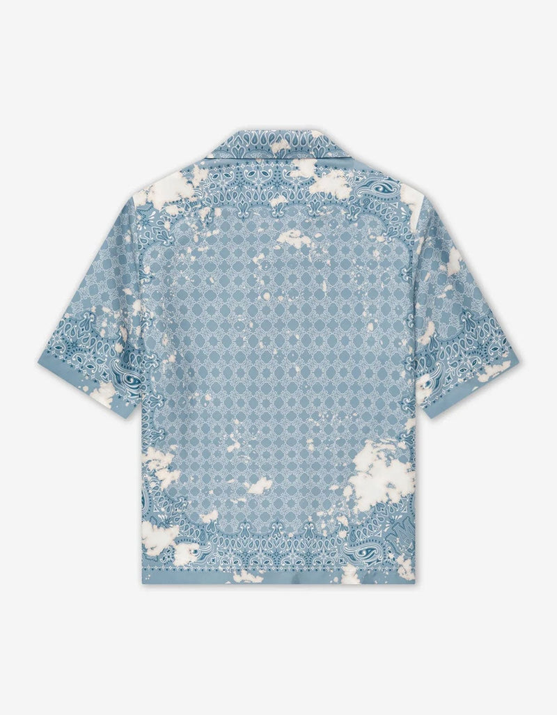 Amiri Blue Bleach Bandana Bowling Shirt AMSTCA1159 856 