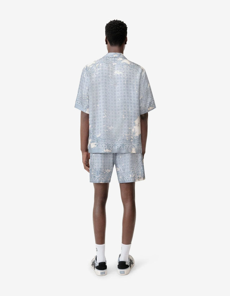 Amiri Blue Bleach Bandana Bowling Shirt AMSTCA1159 856 