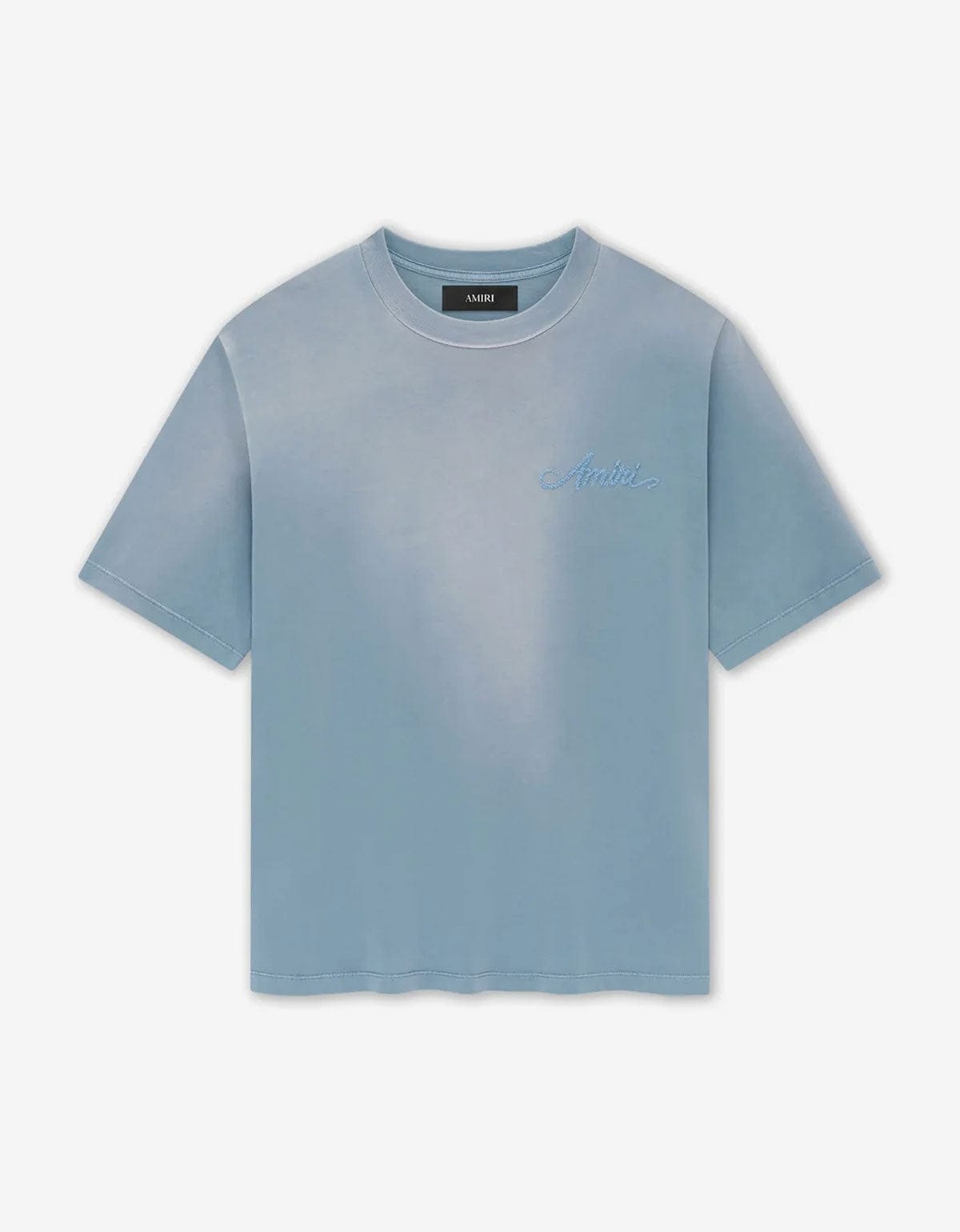 Amiri Blue Bleach Bandana Patch T-Shirt AMJYTE1197 856