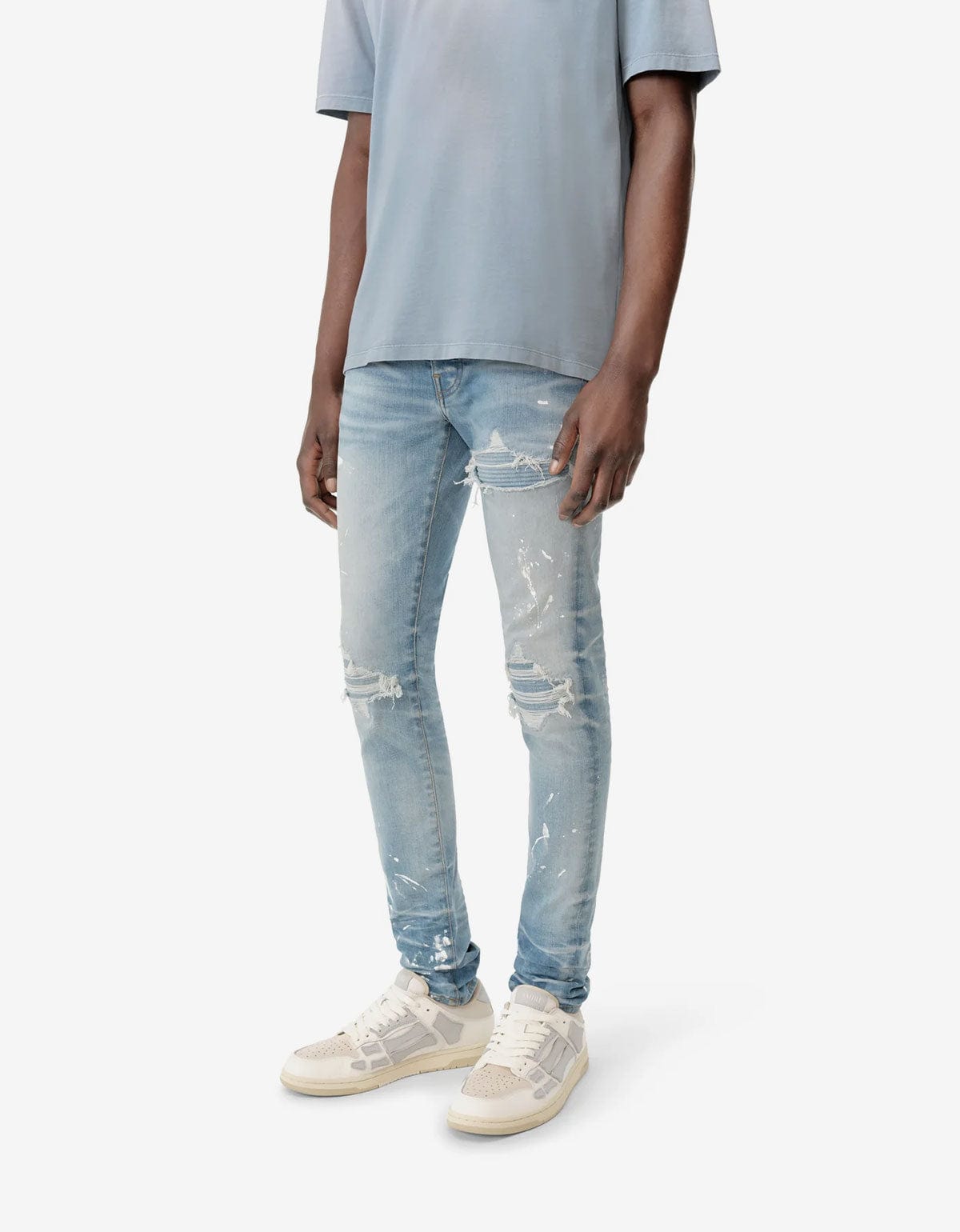 Amiri Blue Bleach Bandana Patch T-Shirt AMJYTE1197 856