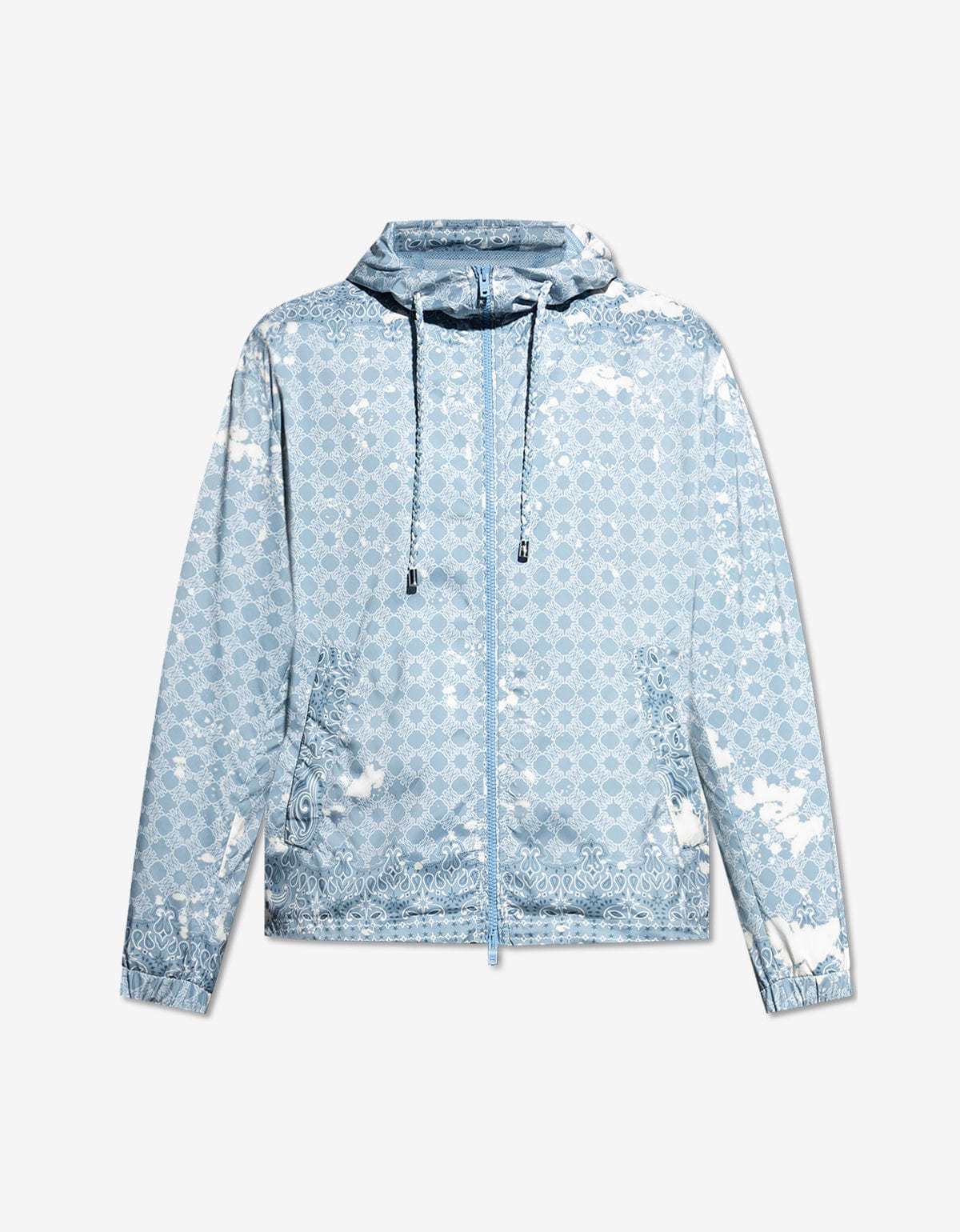Amiri Blue Bleach Bandana Windbreaker Jacket AMOULW1040 856
