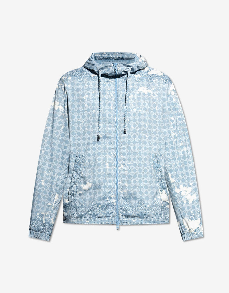 Amiri Blue Bleach Bandana Windbreaker Jacket AMOULW1040 856