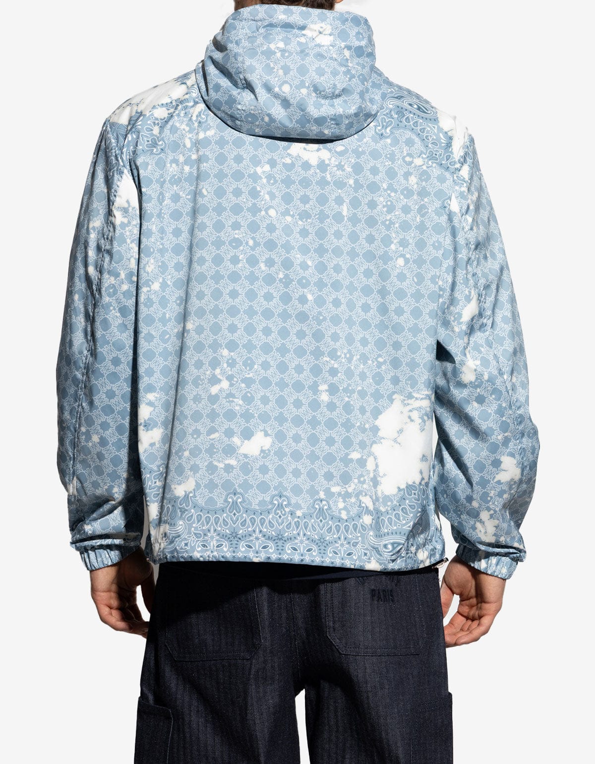 Amiri Blue Bleach Bandana Windbreaker Jacket AMOULW1040 856