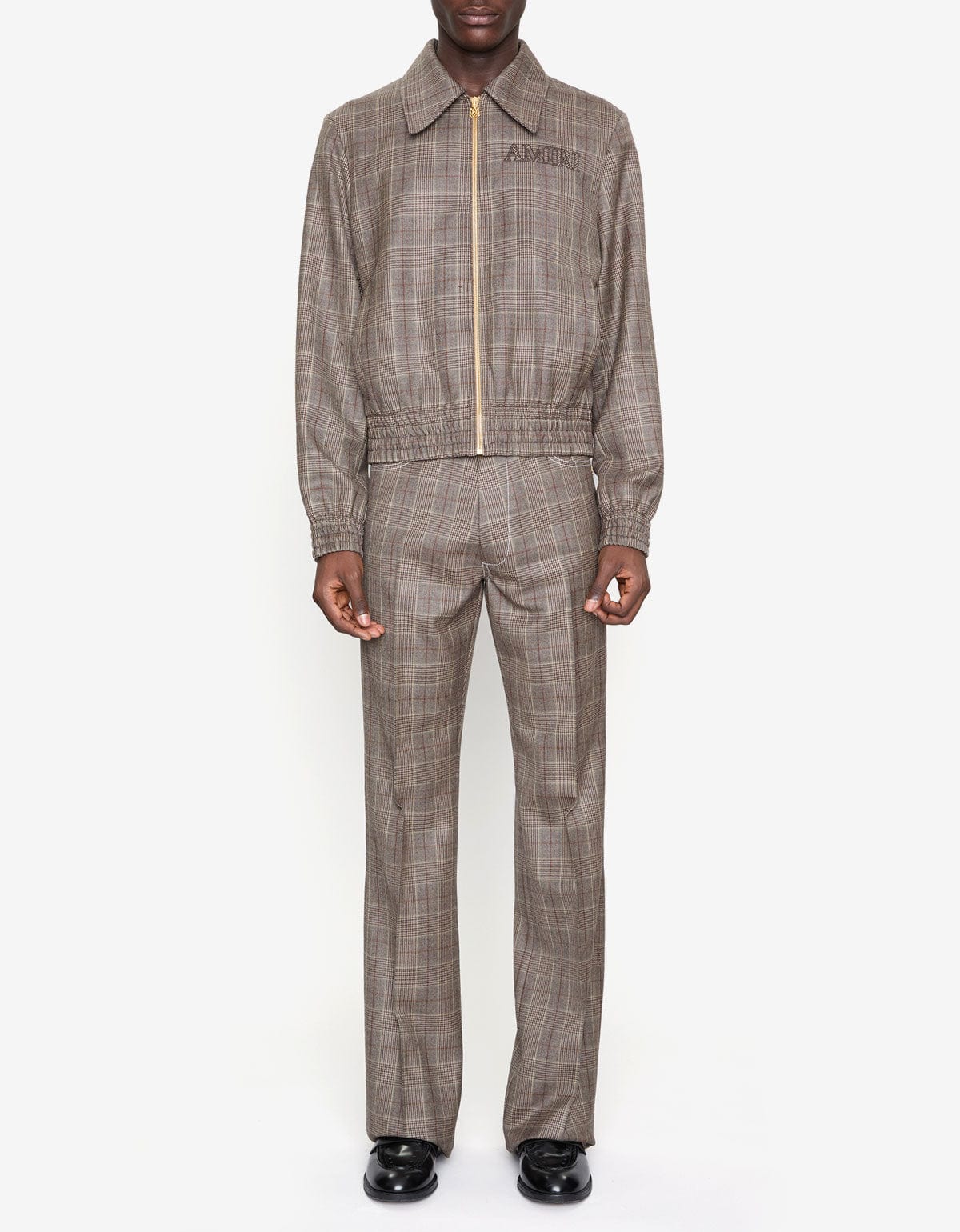 Amiri Brown Check Blouson Jacket AMOUBN1100 268
