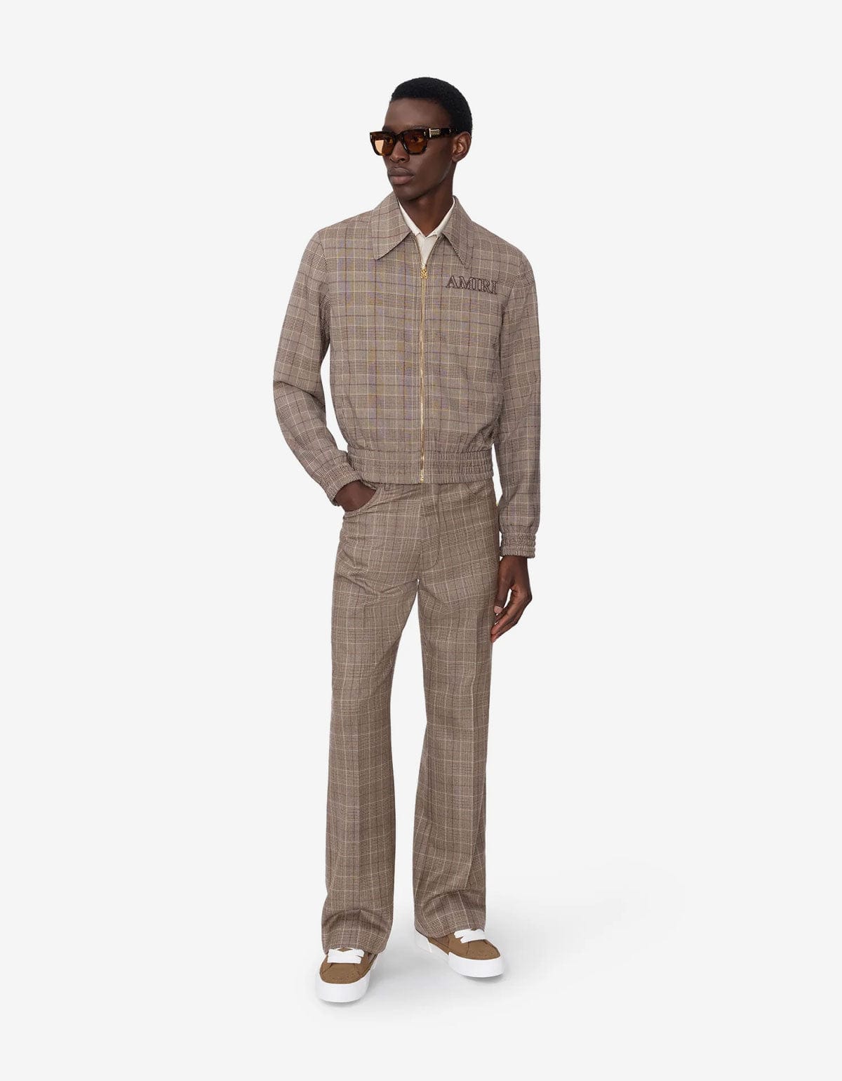 Amiri Brown Check Blouson Jacket AMOUBN1100 268