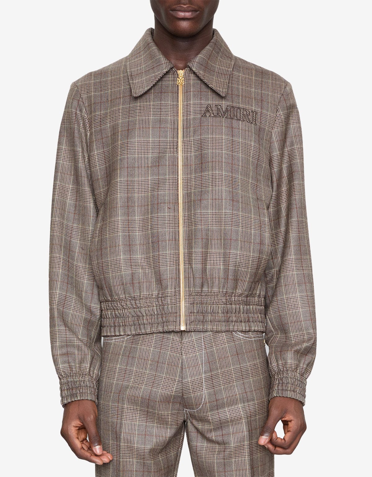 Amiri Brown Check Blouson Jacket AMOUBN1100 268