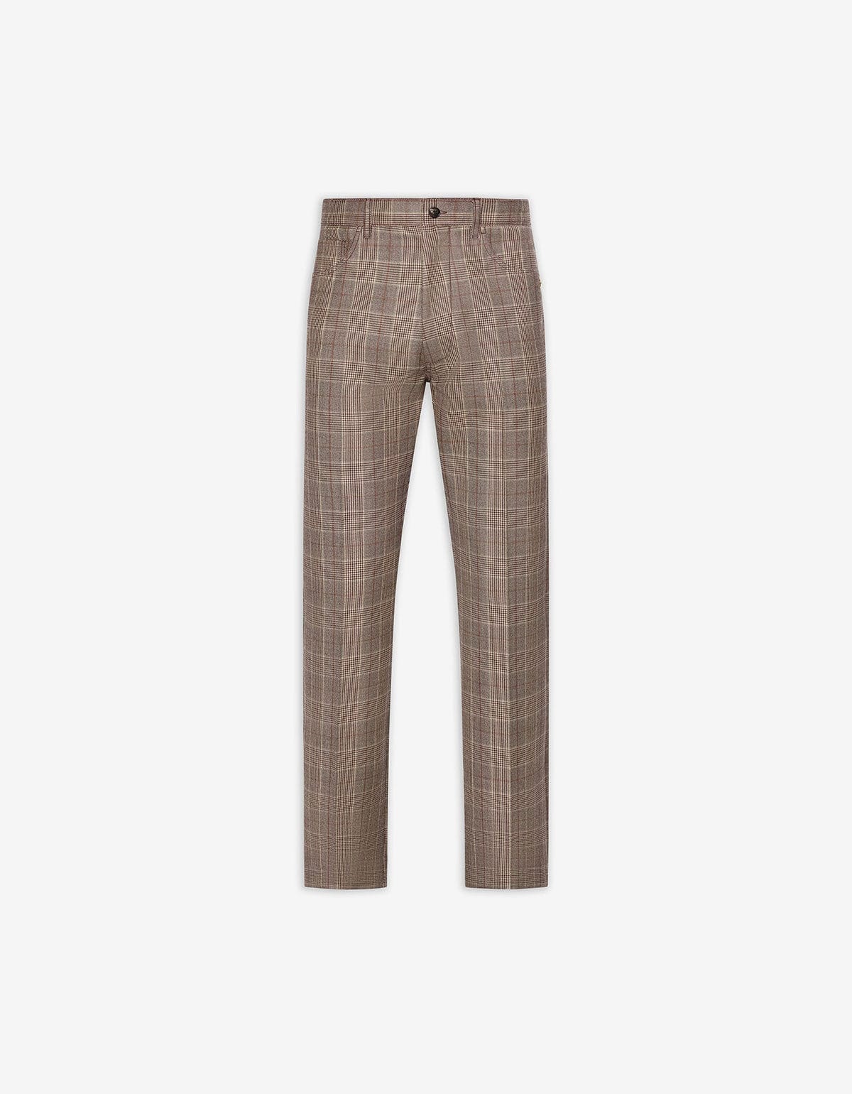 Amiri Brown Check Boot Cut Trousers | Wool Blend | AW25 | Zoo