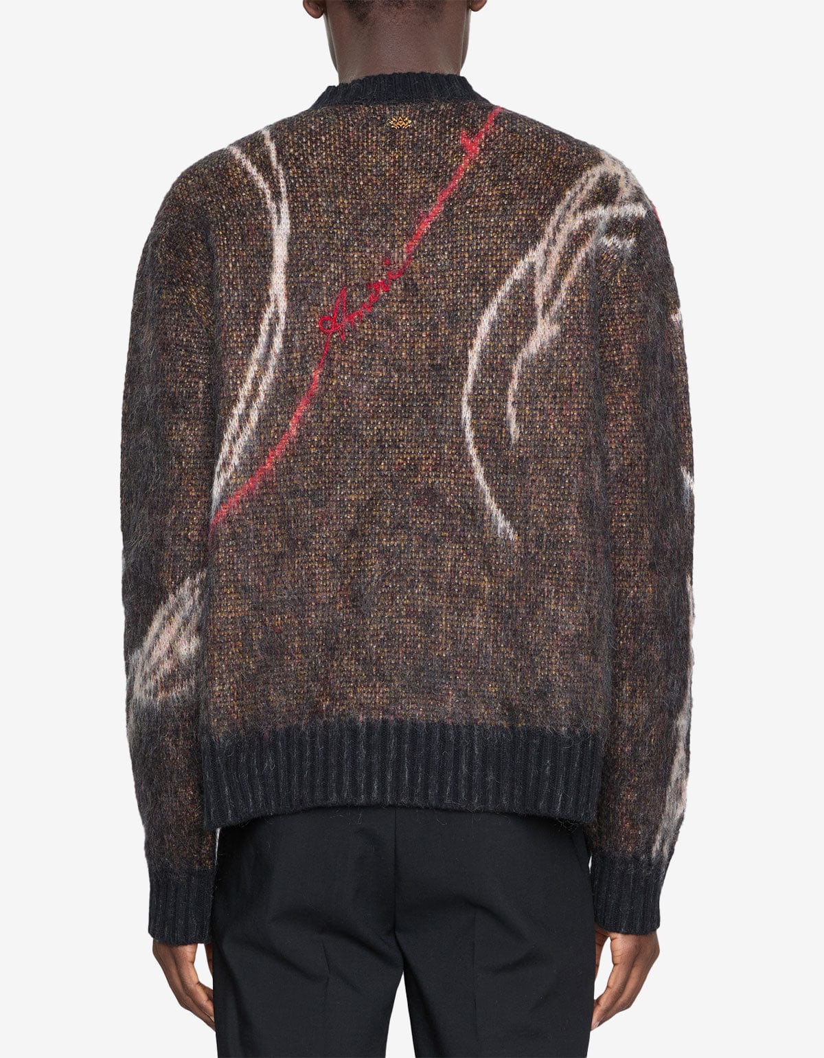 Amiri Brown Floral Sweater AMKNCW1098 001