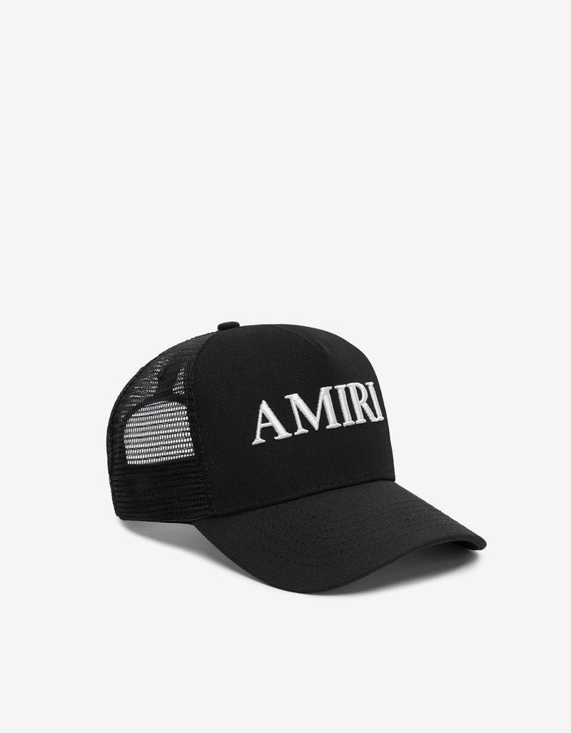 Amiri Core Logo Black Trucker Hat AMHATR1014 001