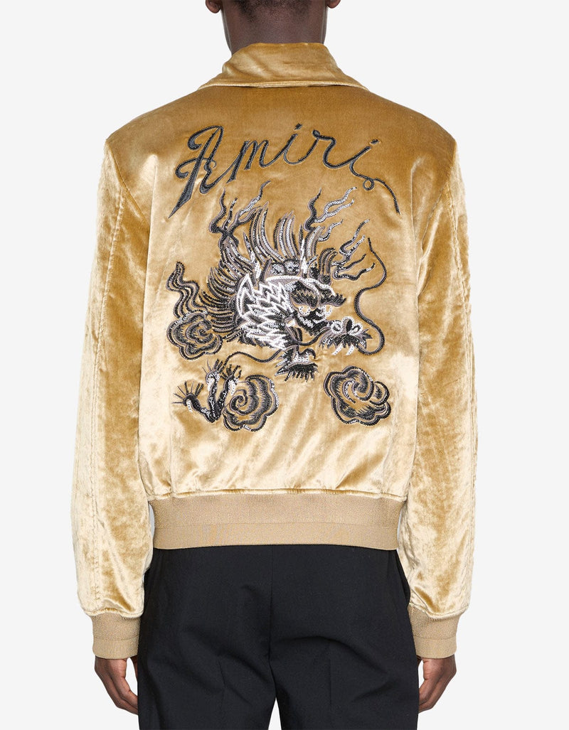 Amiri Yellow Dragon Velvet Bomber AMOUBB1054 731