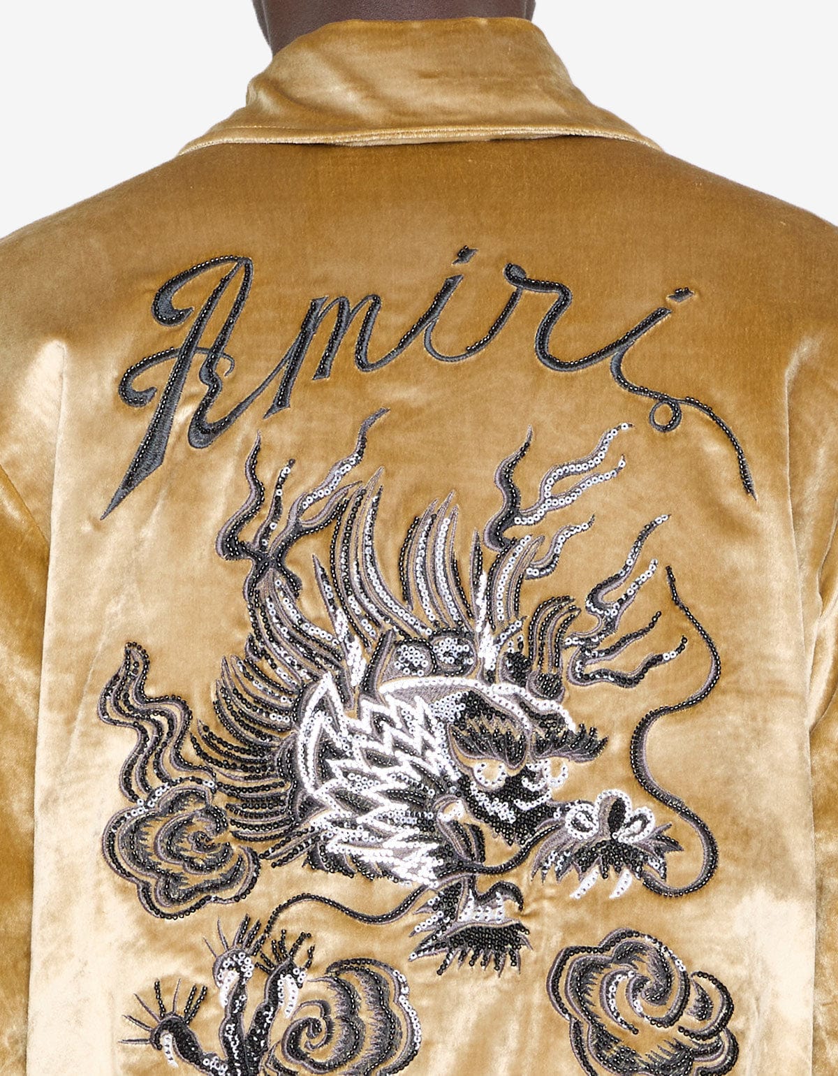 Amiri Yellow Dragon Velvet Bomber AMOUBB1054 731