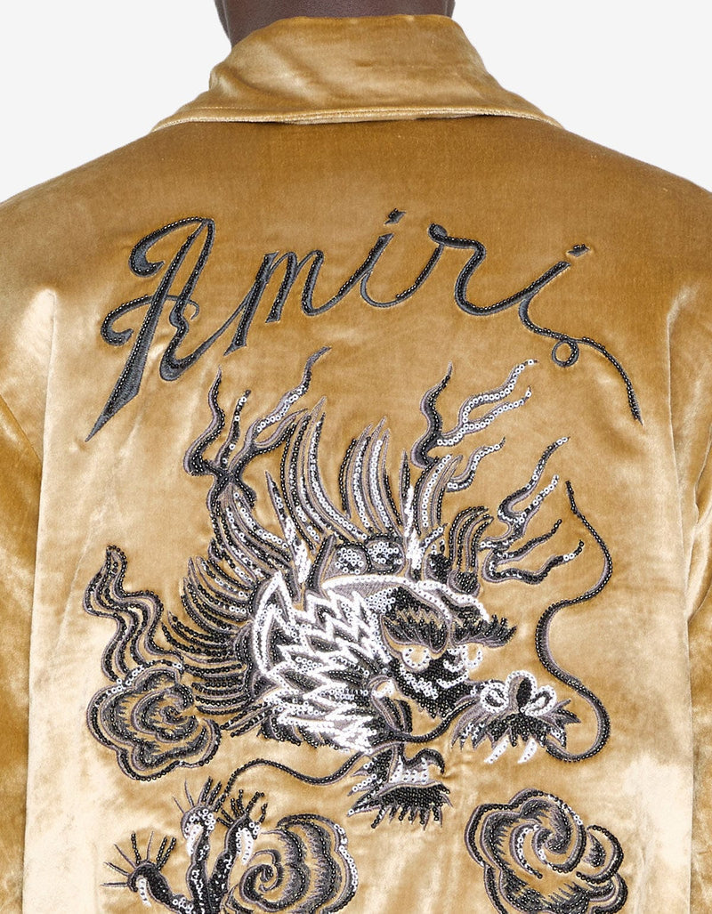 Amiri Yellow Dragon Velvet Bomber AMOUBB1054 731