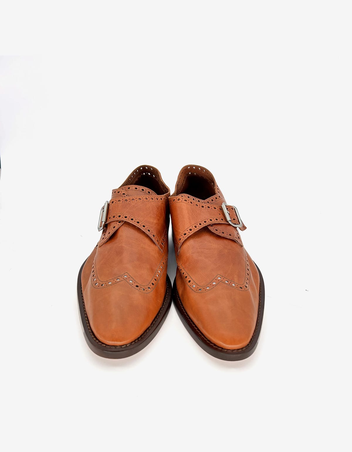 Balenciaga Marron Caramel Calf Leather Monk Strap Brogues