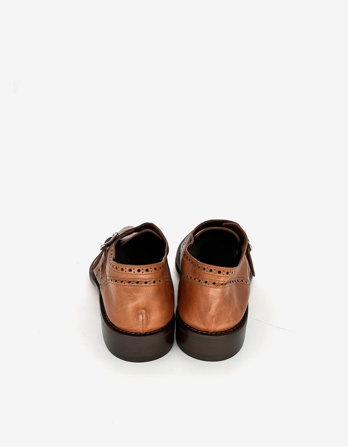 Balenciaga Marron Caramel Calf Leather Monk Strap Brogues
