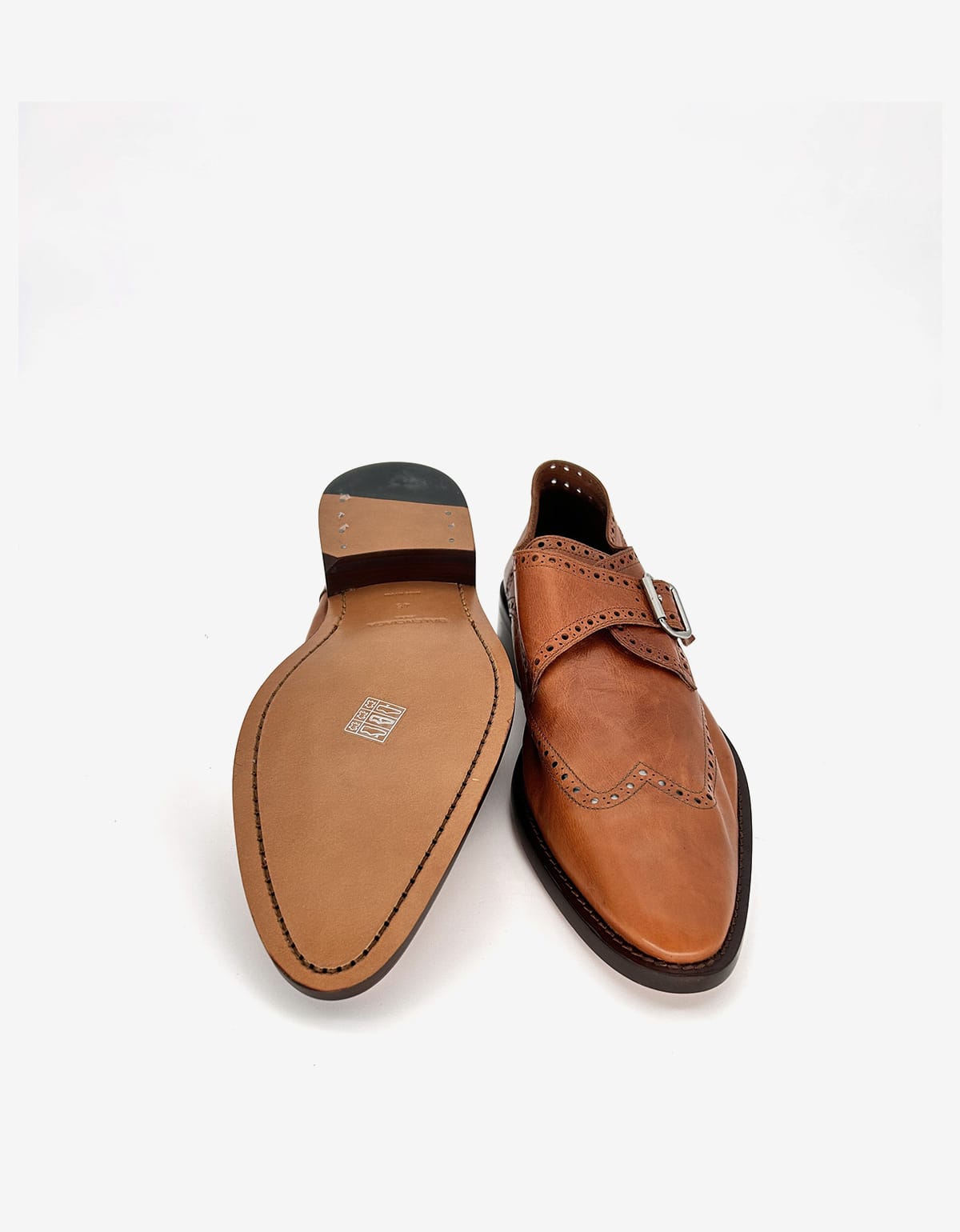 Balenciaga Marron Caramel Calf Leather Monk Strap Brogues