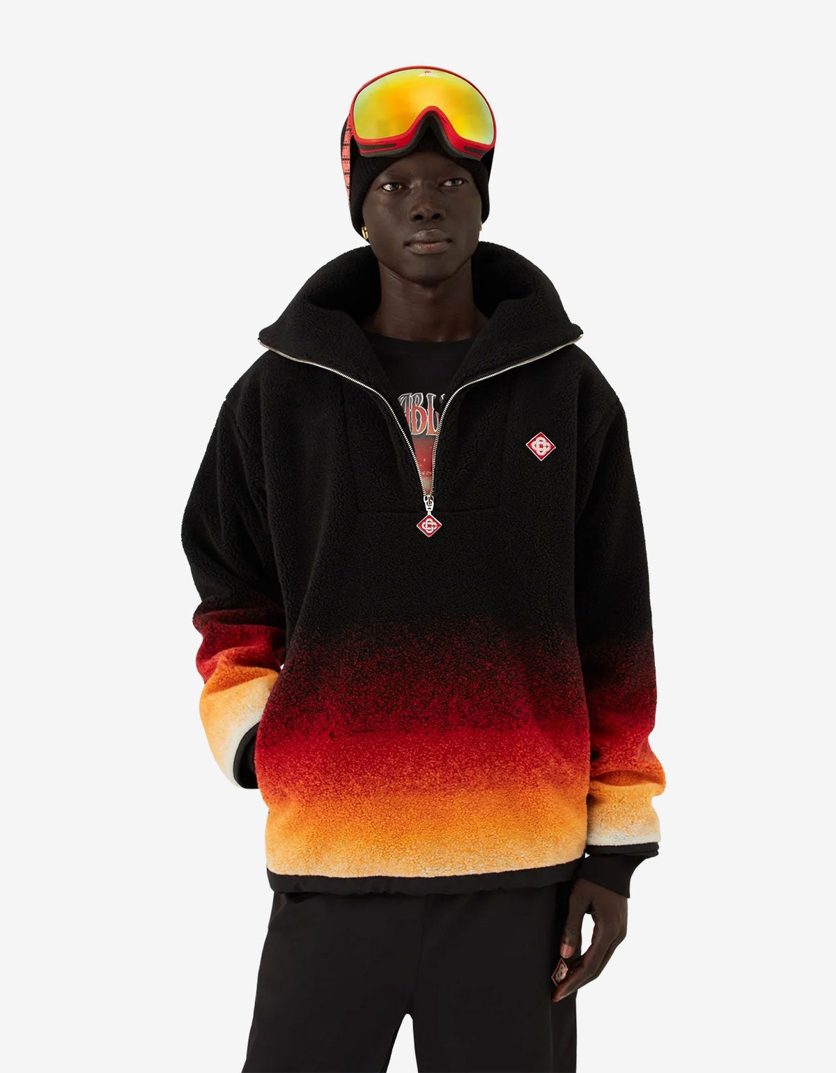 Casablanca Black Gradient Fleece Jacket M-AW25-JK-376-01-EX-SKI
