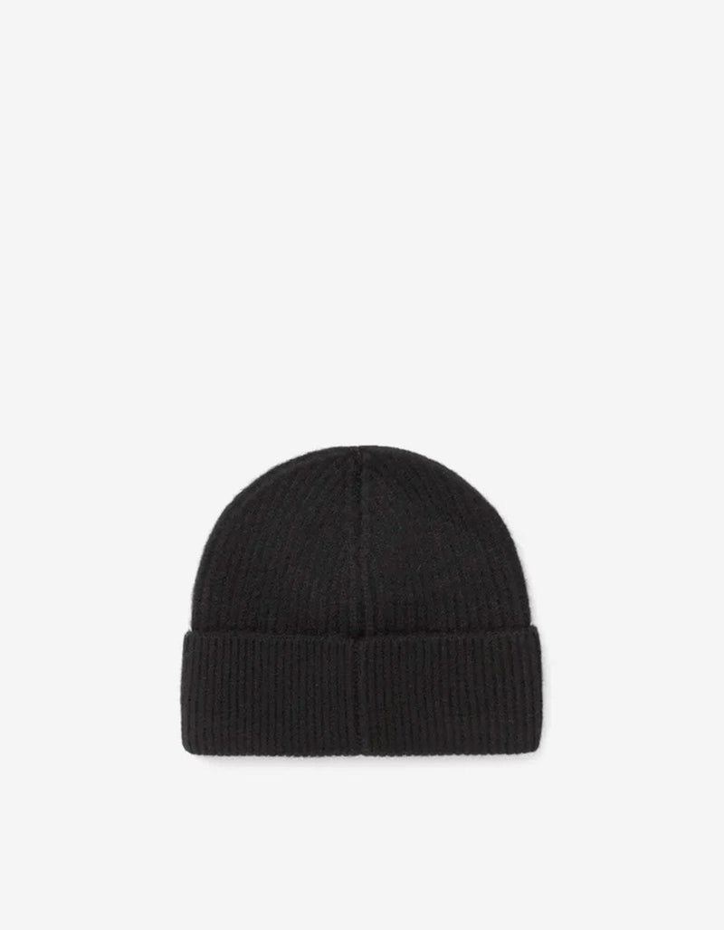 Casablanca Black Half Cardigan Wool Beanie Hat A-AW25-HAT-090-05