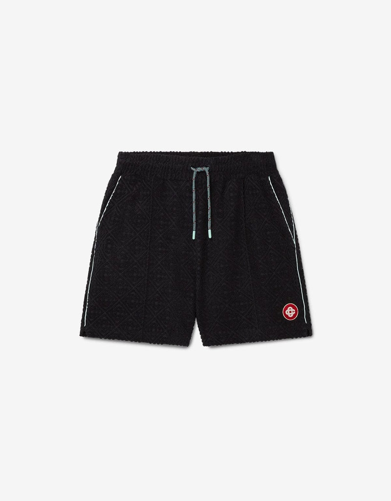 Casablanca Black Monogram Jacquard Towelling Shorts MPF25-JTR-271-02
