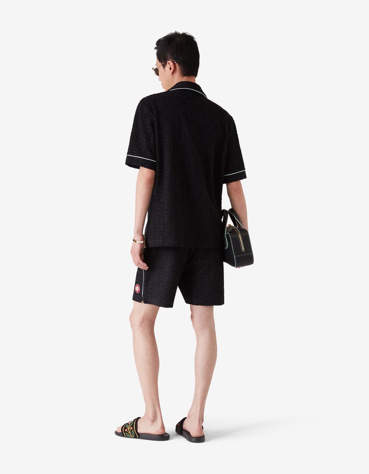 Casablanca Black Monogram Jacquard Towelling Shorts MPF25-JTR-271-02