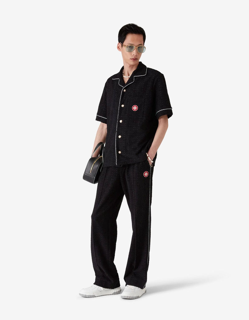 Casablanca Black Monogram Jacquard Towelling Trousers MPF25-JTR-270-01