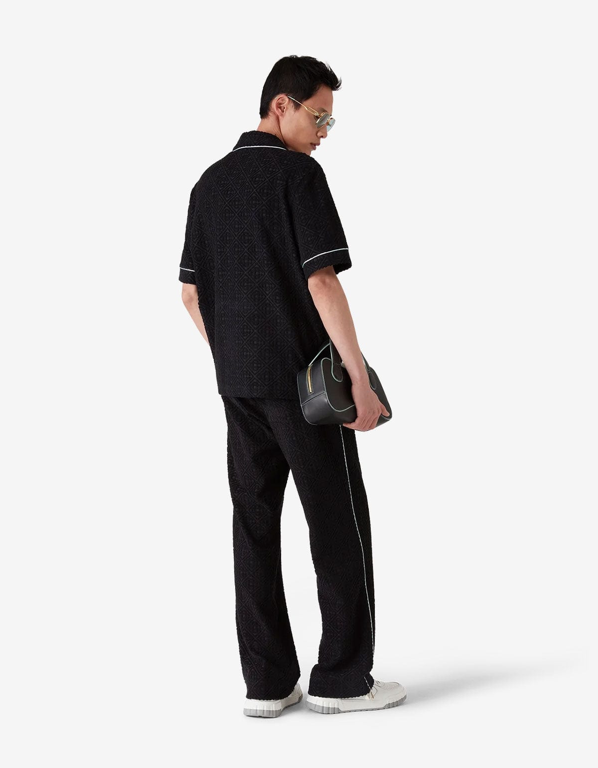 Casablanca Black Monogram Jacquard Towelling Trousers MPF25-JTR-270-01