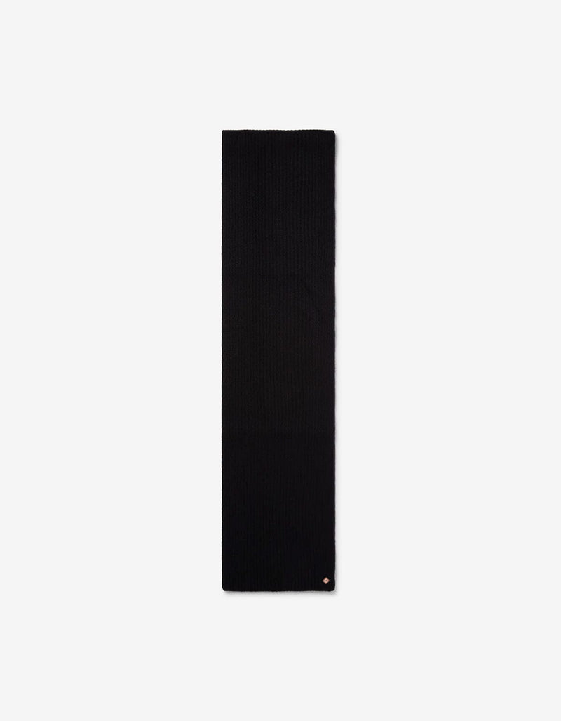 Casablanca Black Wool Rib Ski Scarf A-AW25-ACC-270-05-EX-SKI