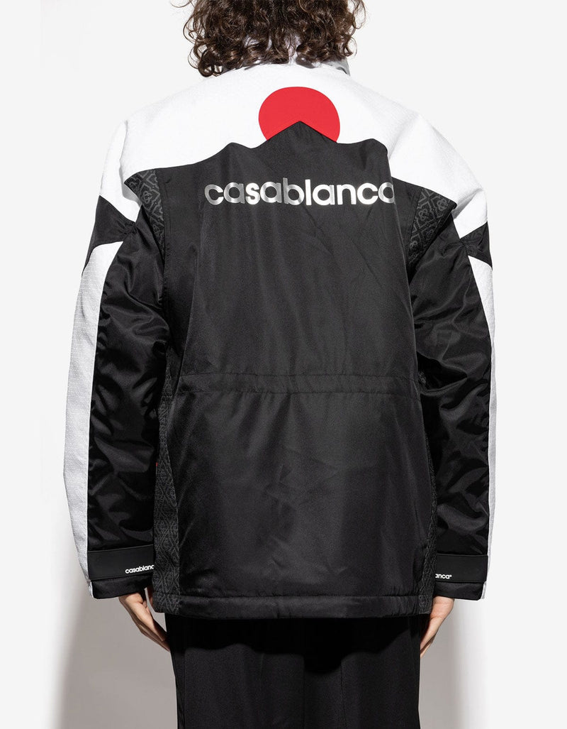 Casablanca Black and White Panelled Parka M-AW25-OT-188-01-EX-SKI