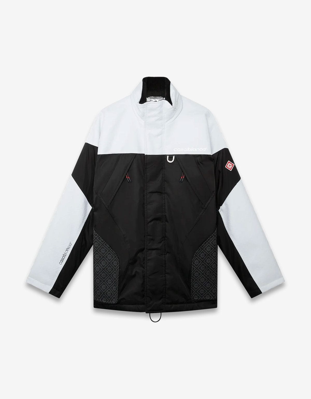 Casablanca Black and White Ripstop Parka M-AW25-OT-188-01-EX-SKI