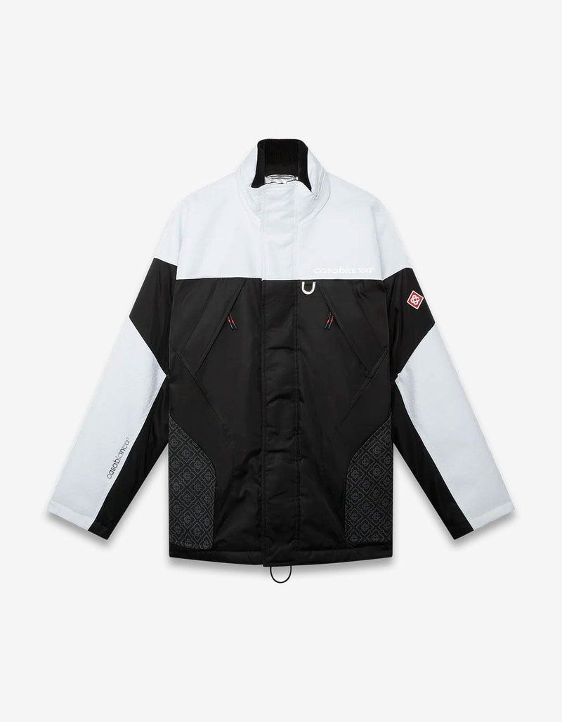 Casablanca Black and White Ripstop Parka M-AW25-OT-188-01-EX-SKI