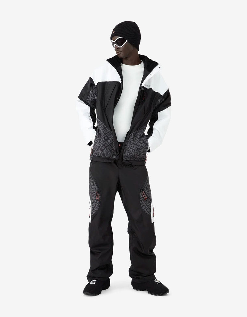 Casablanca Black and White Ripstop Parka M-AW25-OT-188-01-EX-SKI