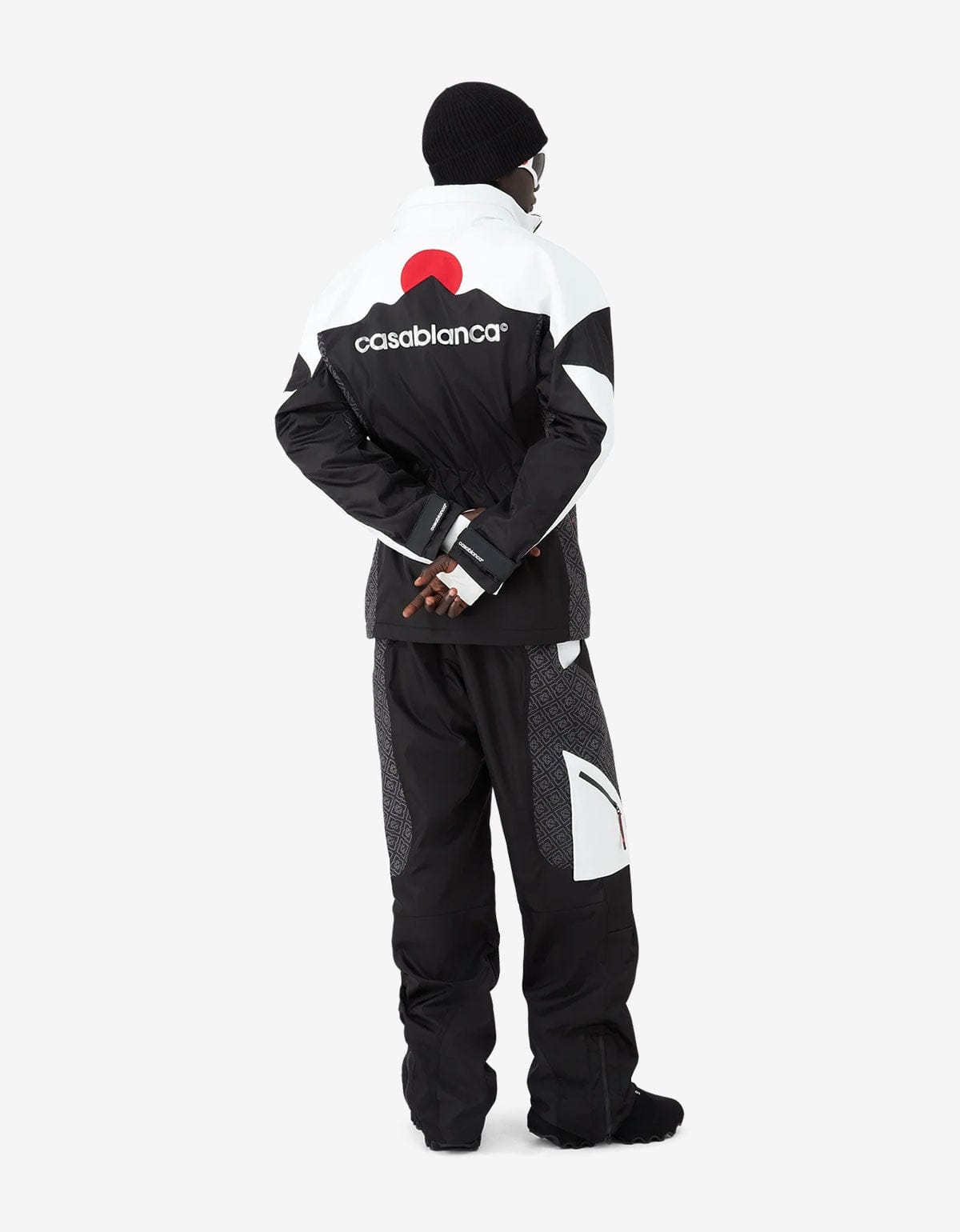 Casablanca Black and White Ripstop Parka M-AW25-OT-188-01-EX-SKI