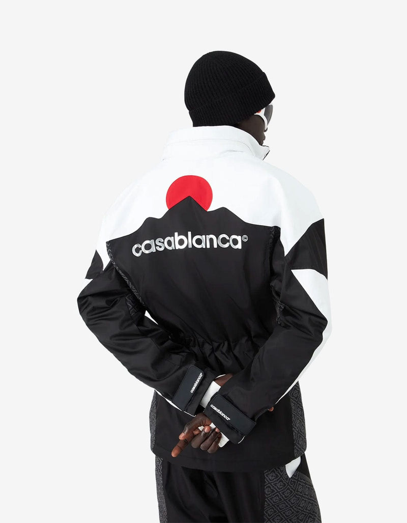 Casablanca Black and White Ripstop Parka M-AW25-OT-188-01-EX-SKI