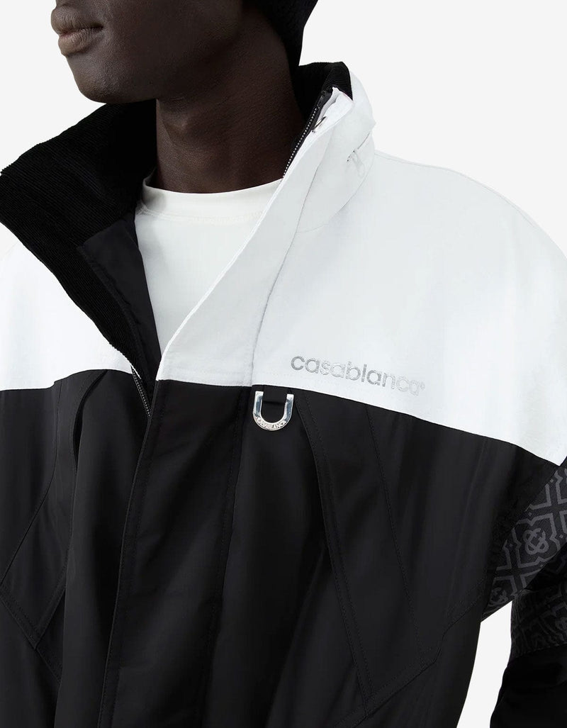 Casablanca Black and White Ripstop Parka M-AW25-OT-188-01-EX-SKI