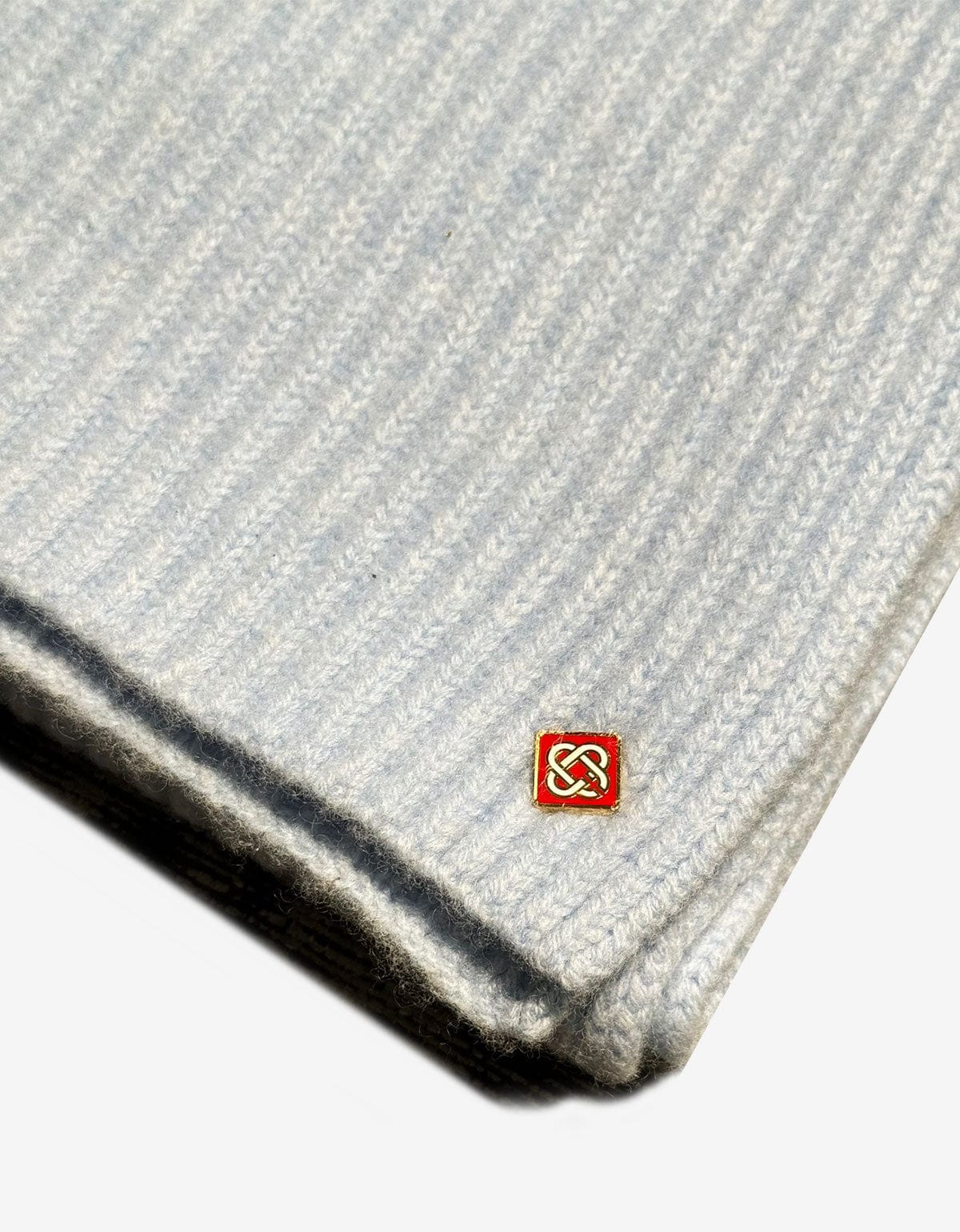 Casablanca Blue Half Cardigan Wool Scarf A-AW25-ACC-270-02-EX-SKI