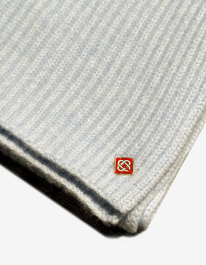 Casablanca Blue Half Cardigan Wool Scarf A-AW25-ACC-270-02-EX-SKI