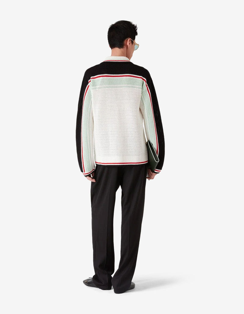 Casablanca Multicolour Cotton Tennis Crochet Shacket MPF25-KW-998-01