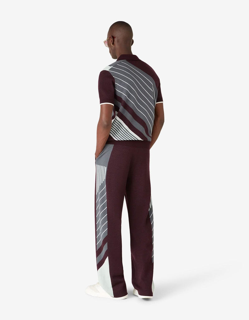 Casablanca Purple Merino Diagonal Polo Shirt M-AW25-KW-1101-01