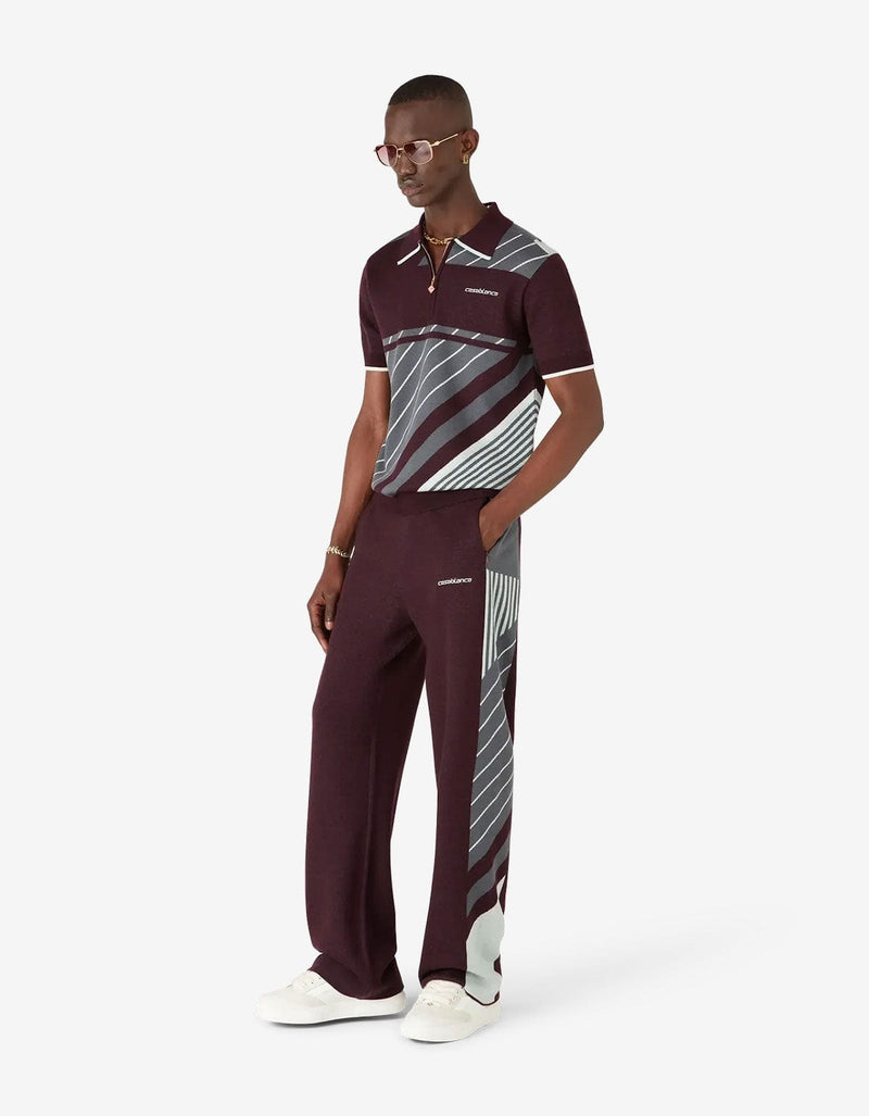 Casablanca Purple Merino Diagonal Polo Shirt M-AW25-KW-1101-01