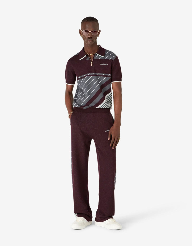 Casablanca Purple Merino Diagonal Tennis Trousers M-AW25-KW-1102-01