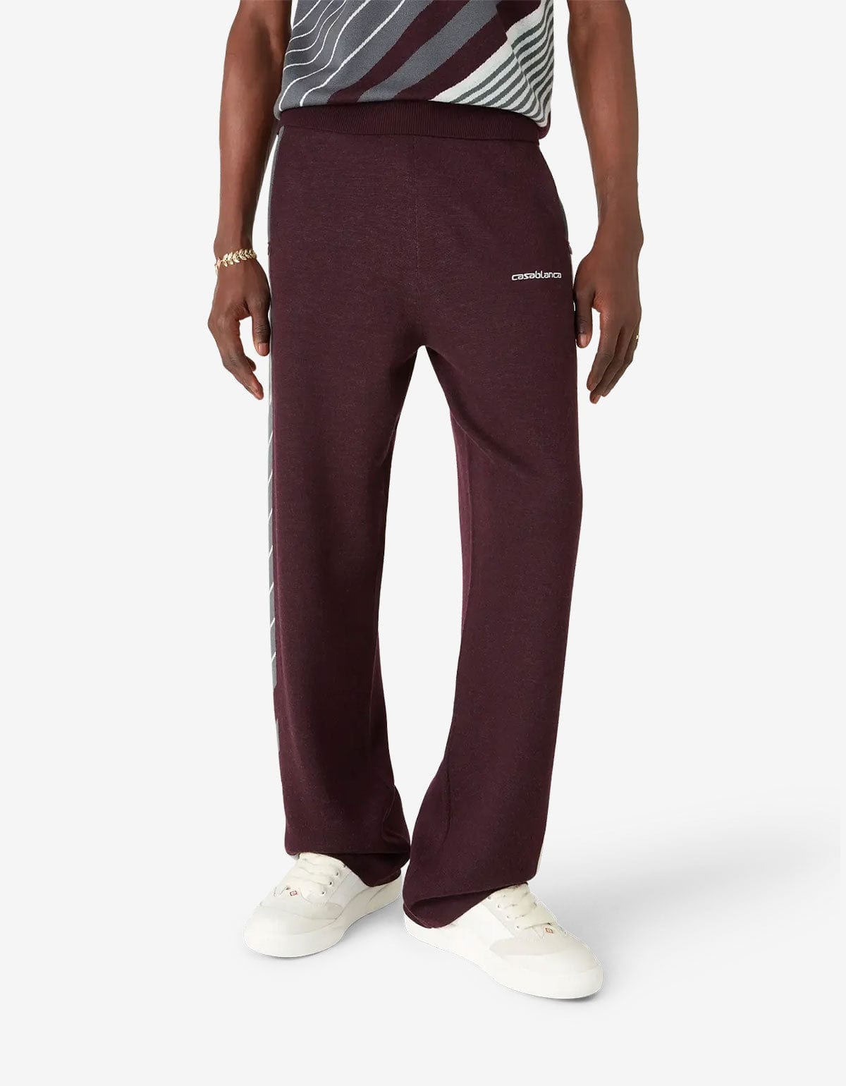 Casablanca Purple Merino Diagonal Tennis Trousers M-AW25-KW-1102-01