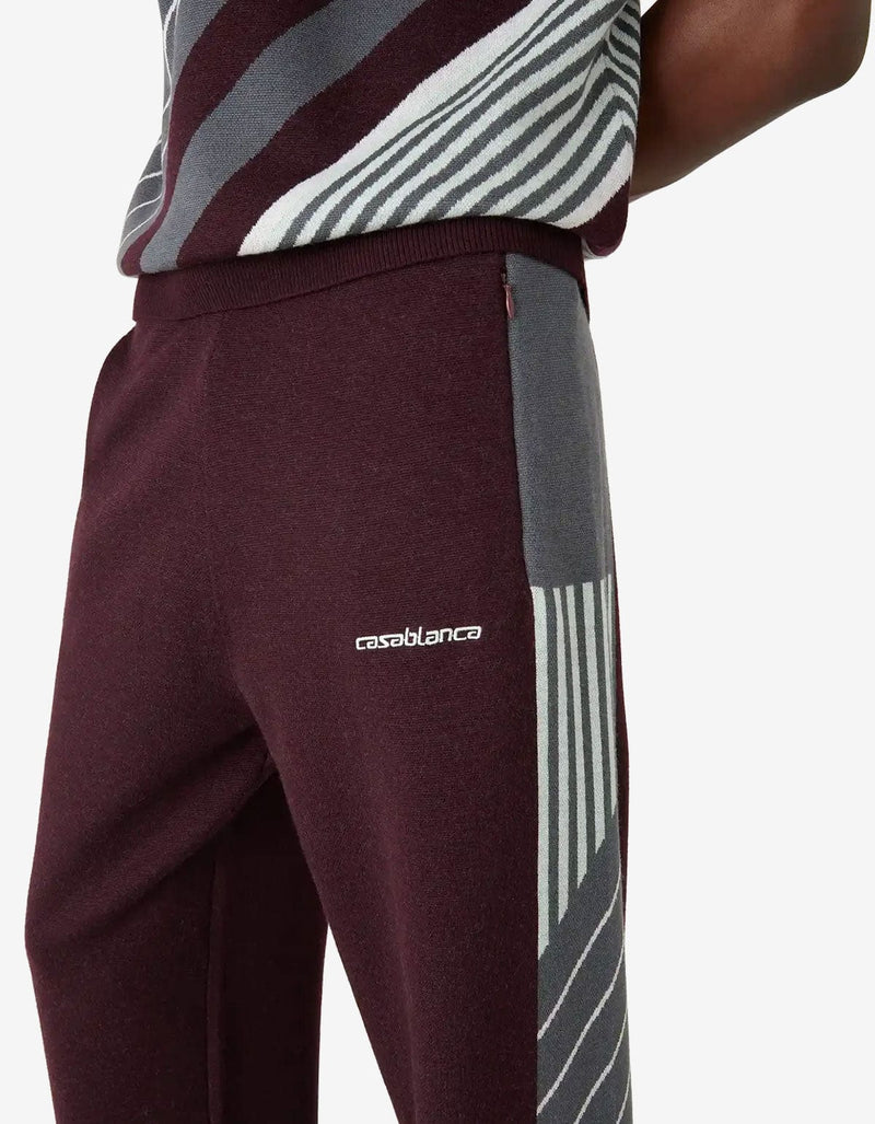 Casablanca Purple Merino Diagonal Tennis Trousers M-AW25-KW-1102-01