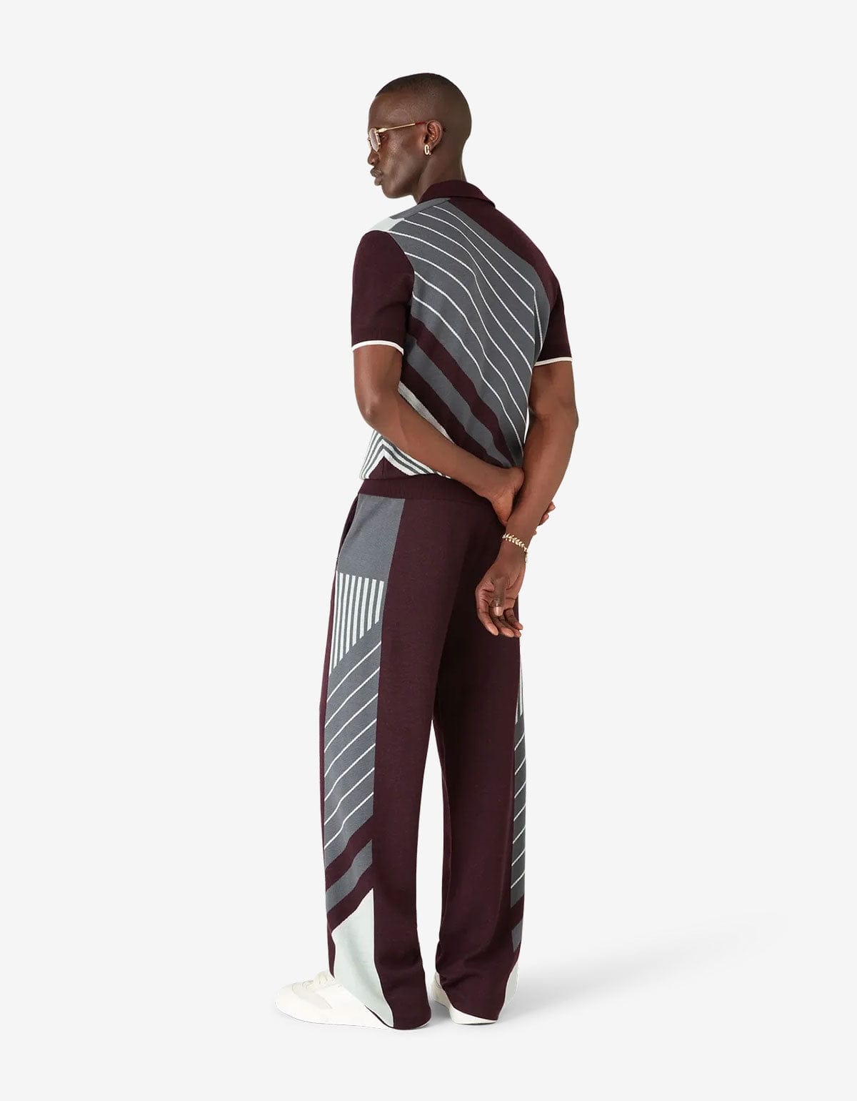 Casablanca Purple Merino Diagonal Tennis Trousers M-AW25-KW-1102-01